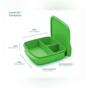 Tupperware lunch it container green new